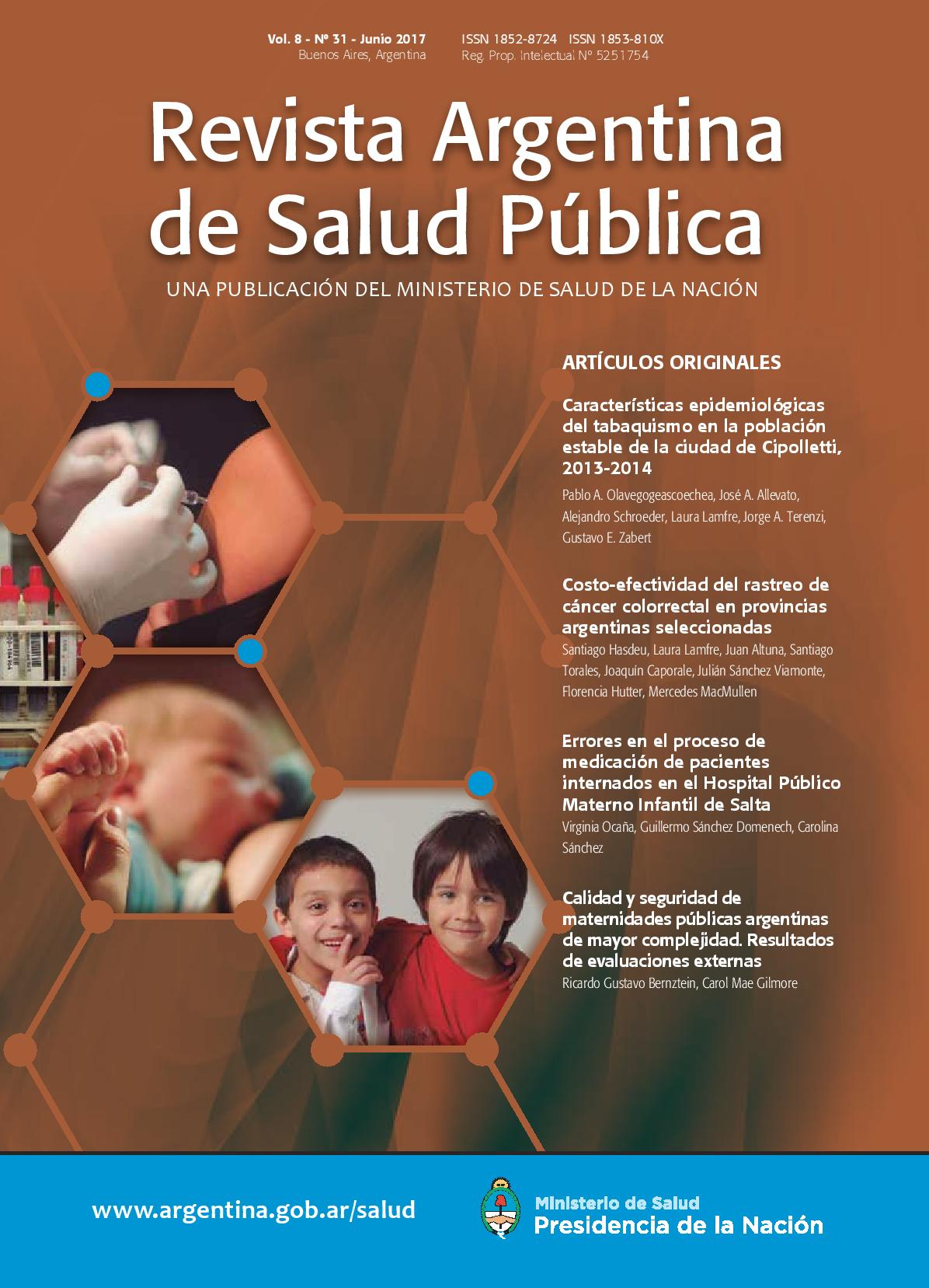 					Ver Vol. 8 Núm. 31 (2017): Revista Argentina de Salud Pública
				