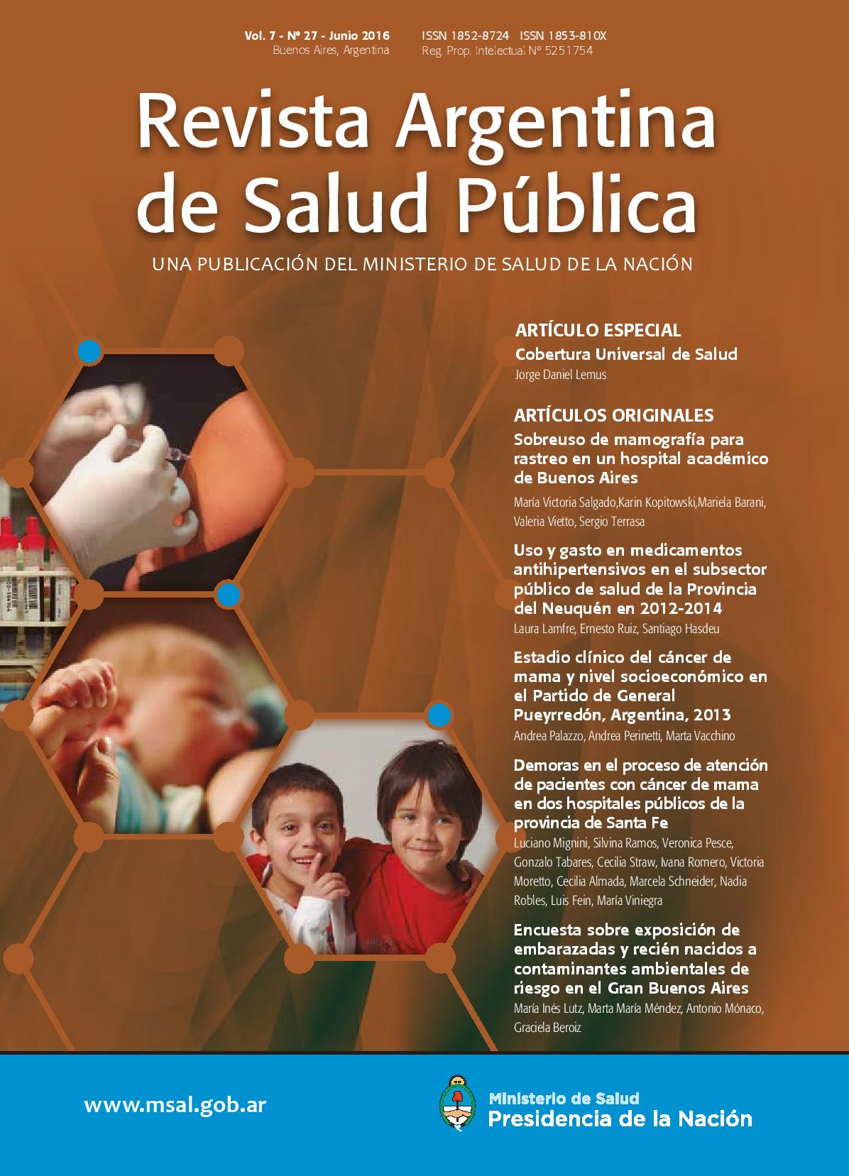 					Ver Vol. 7 Núm. 27 (2016): Revista Argentina de Salud Pública
				
