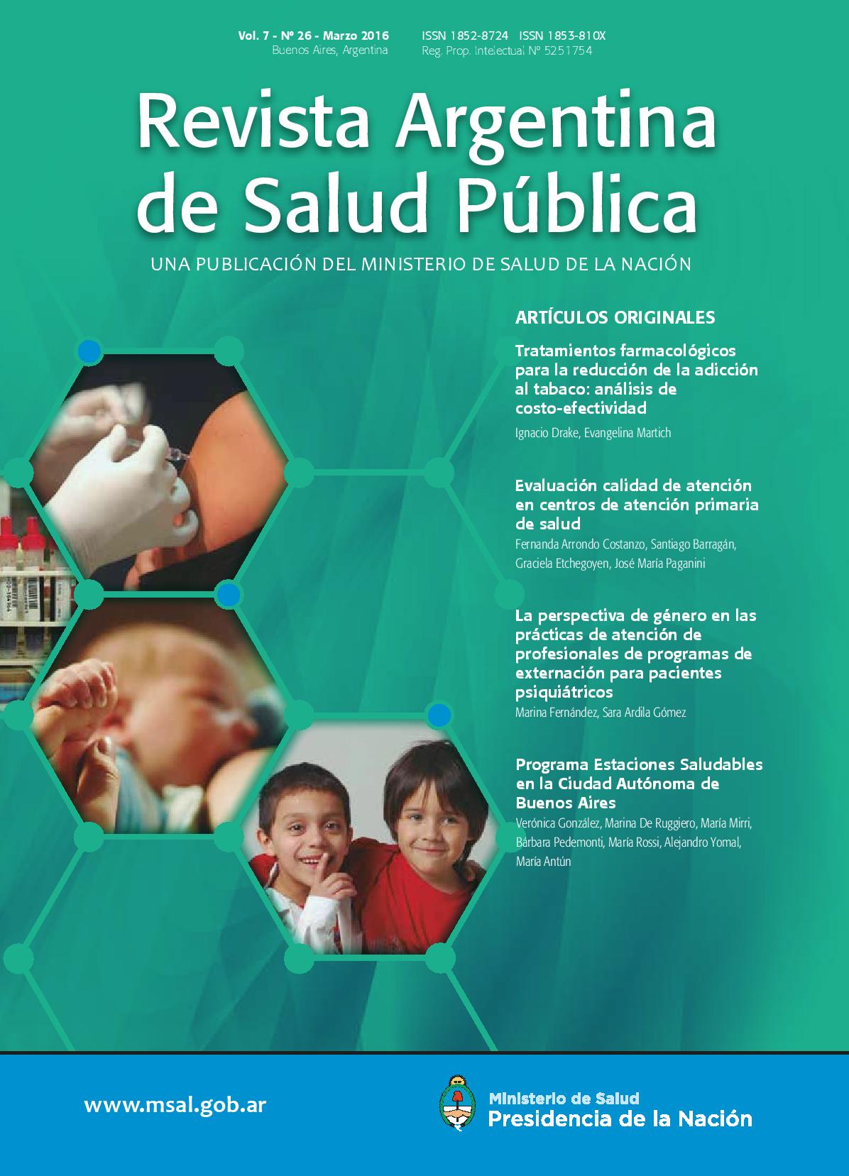 					Ver Vol. 7 Núm. 26 (2016): Revista Argentina de Salud Pública
				