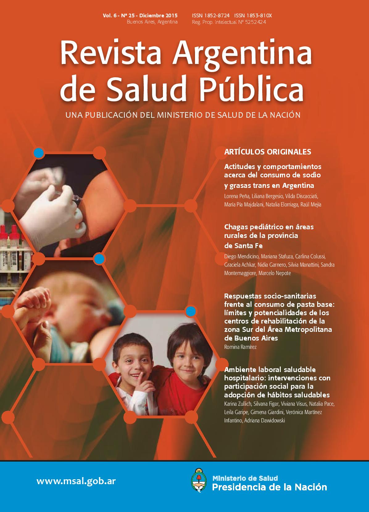 					View Vol. 6 No. 25 (2015): Revista Argentina de Salud Pública
				