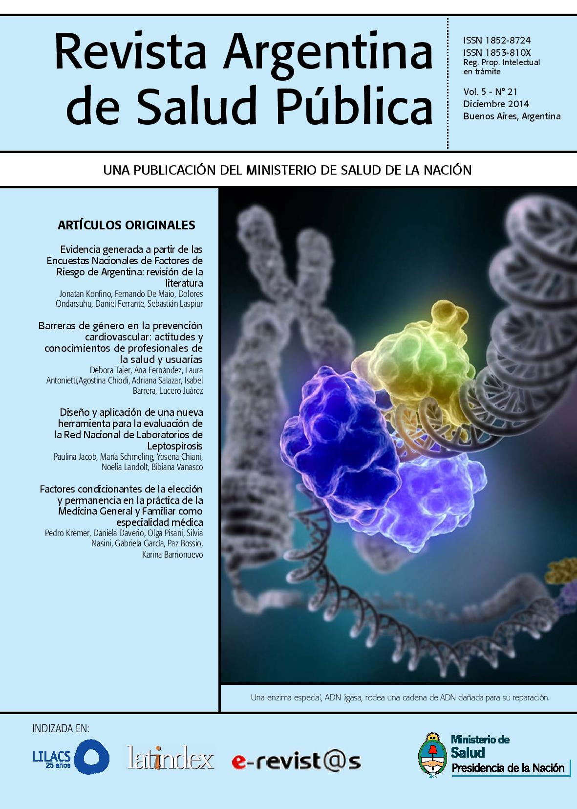 					View Vol. 5 No. 21 (2014): Revista Argentina de Salud Pública
				