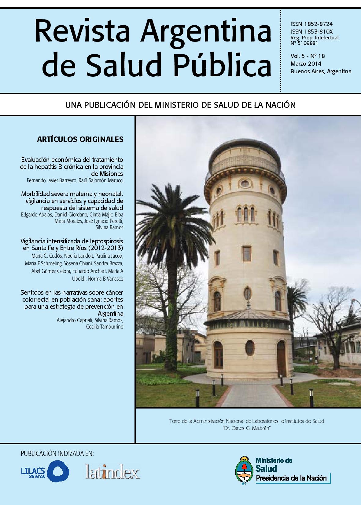 					View Vol. 5 No. 18 (2014): Revista Argentina de Salud Pública
				