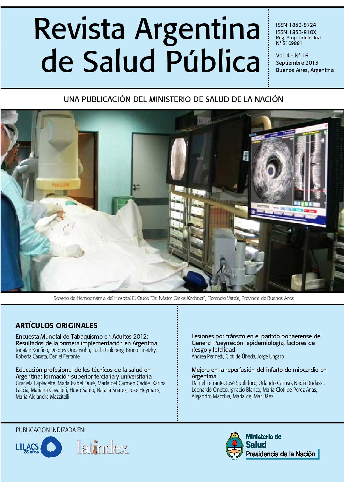 					View Vol. 4 No. 16 (2013): Revista Argentina de Salud Pública
				