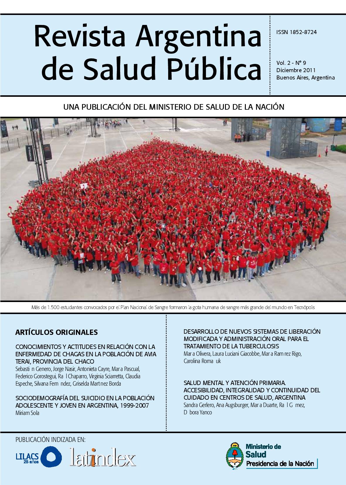 					View Vol. 2 No. 9 (2011): Revista Argentina de Salud Pública
				