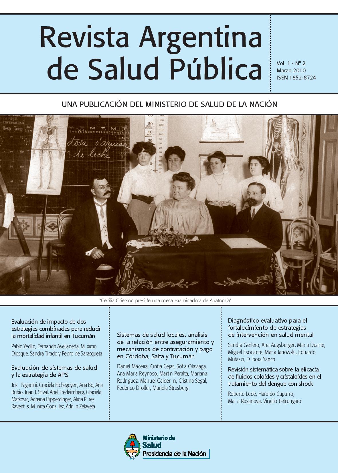 					View Vol. 1 No. 2 (2010): Revista Argentina de Salud Pública
				